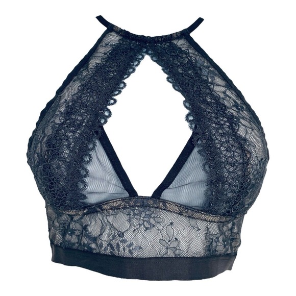 Victoria's Secret Other - Victorias Secret Very Sexy Unlined No Wire Bralette High Neck Bra Black S $44